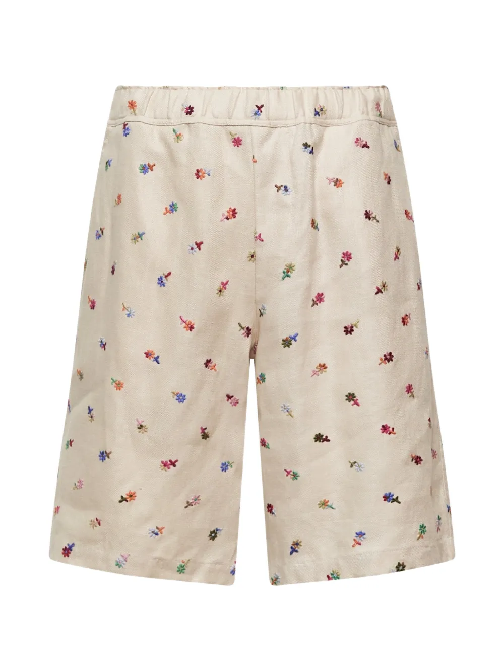 Vowels Easy floral-embroidered shorts - Toni neutri