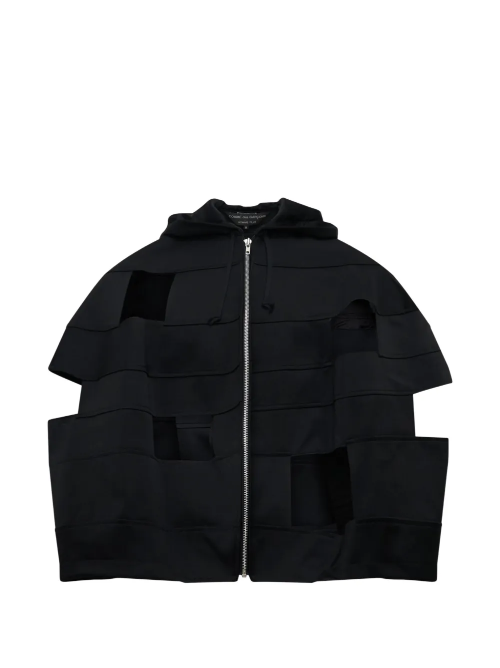 Comme des Garçons Homme Plus cropped grid cut-out jacket - Schwarz