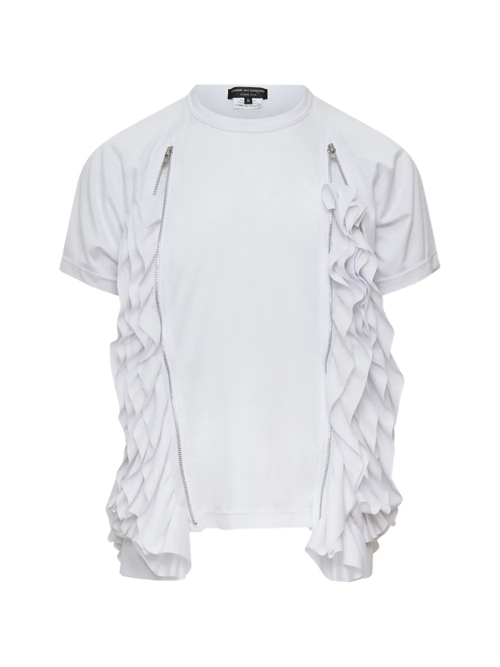 Comme des Garçons Homme Plus Waterfall ruffled T-shirt - Weiß