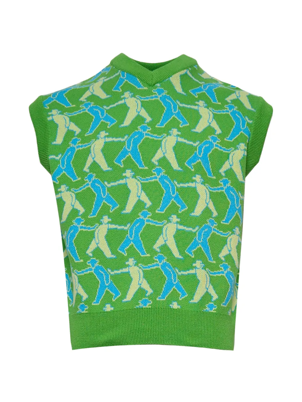 Vowels Tag-A-Long knitted vest - Verde