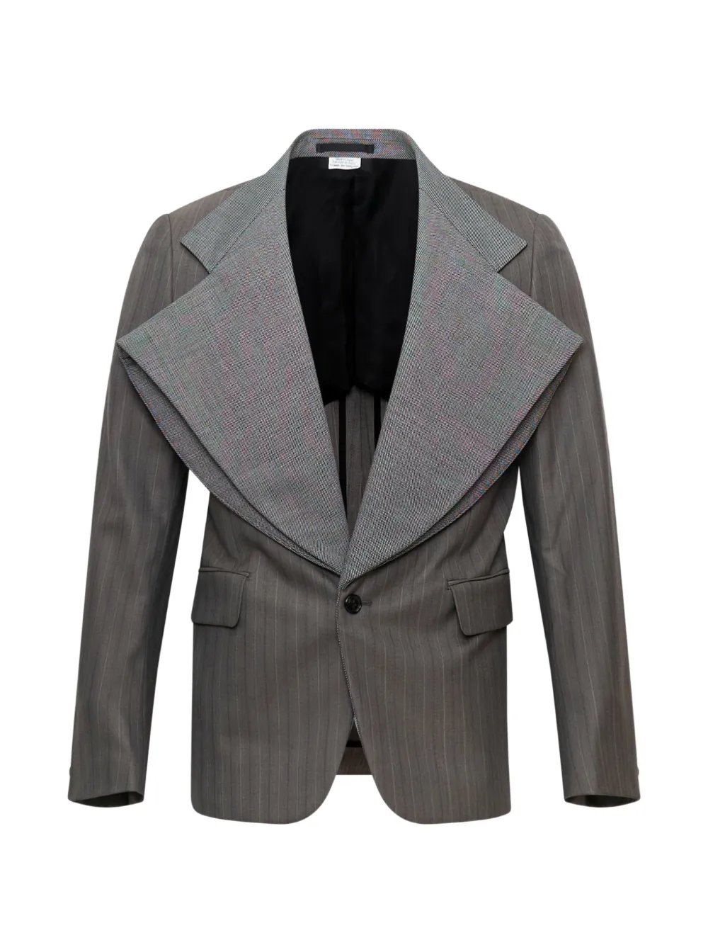 Comme des Garçons Homme Plus stripe-pattern oversize-lapels blazer - Grau