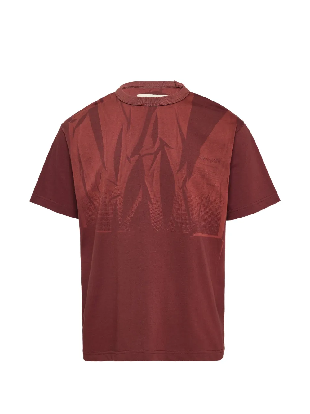 JiyongKim bleached-effect T-shirt - Rosso