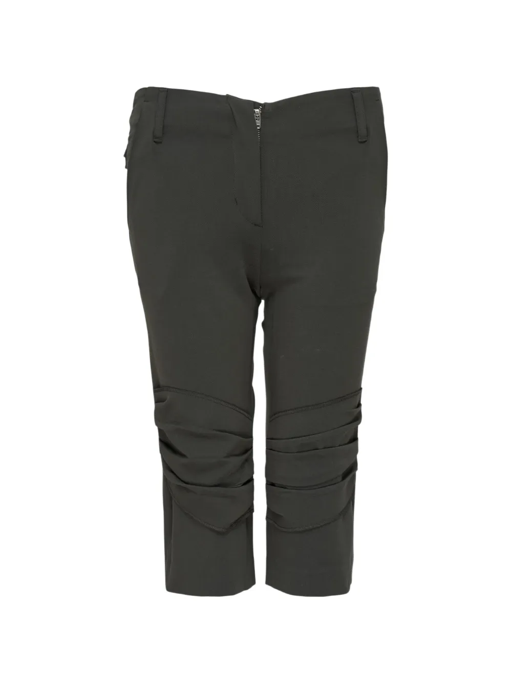 Open YY gathered-detail shorts - Verde