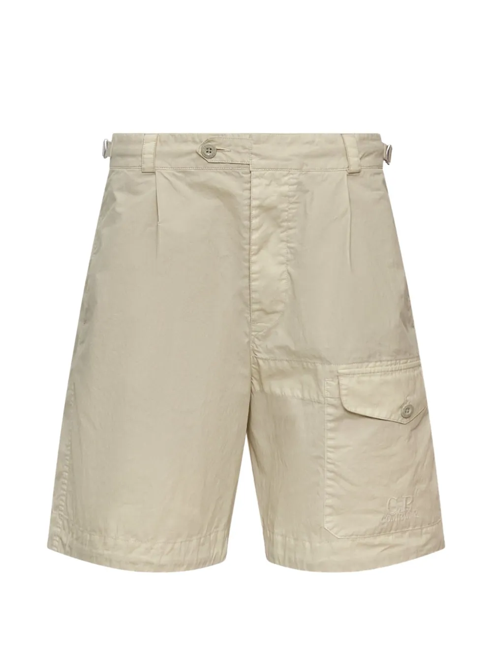 C.P. Company 50 Fili Wax pleated cargo shorts - Neutrals