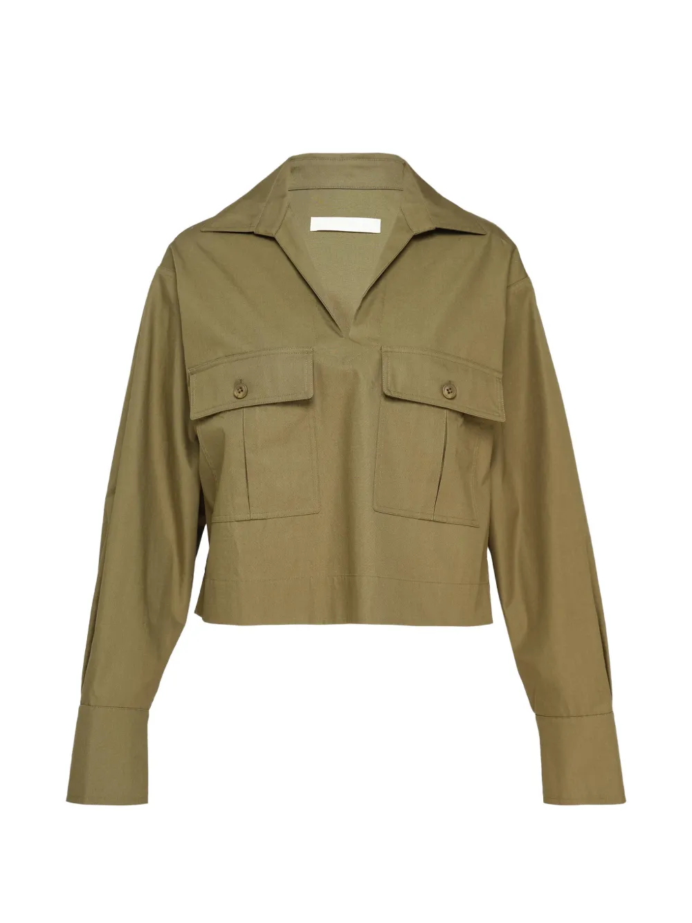 Club21 Collection Imogen flap-pocket long-sleeve blouse - Verde