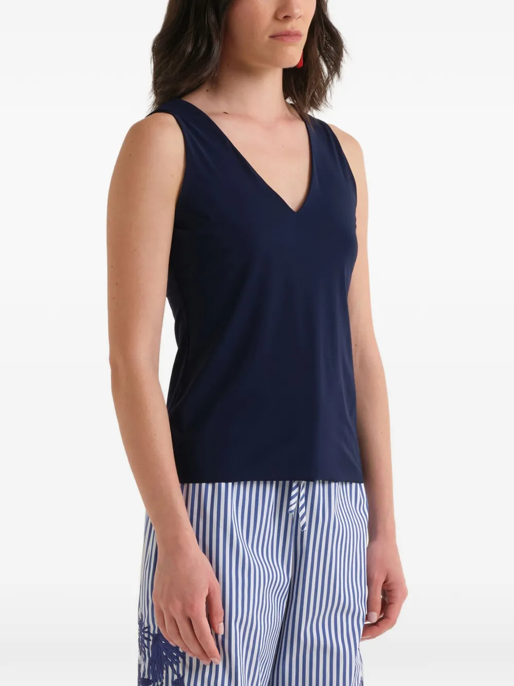 MALIPARMI V-neck jersey top - Blu