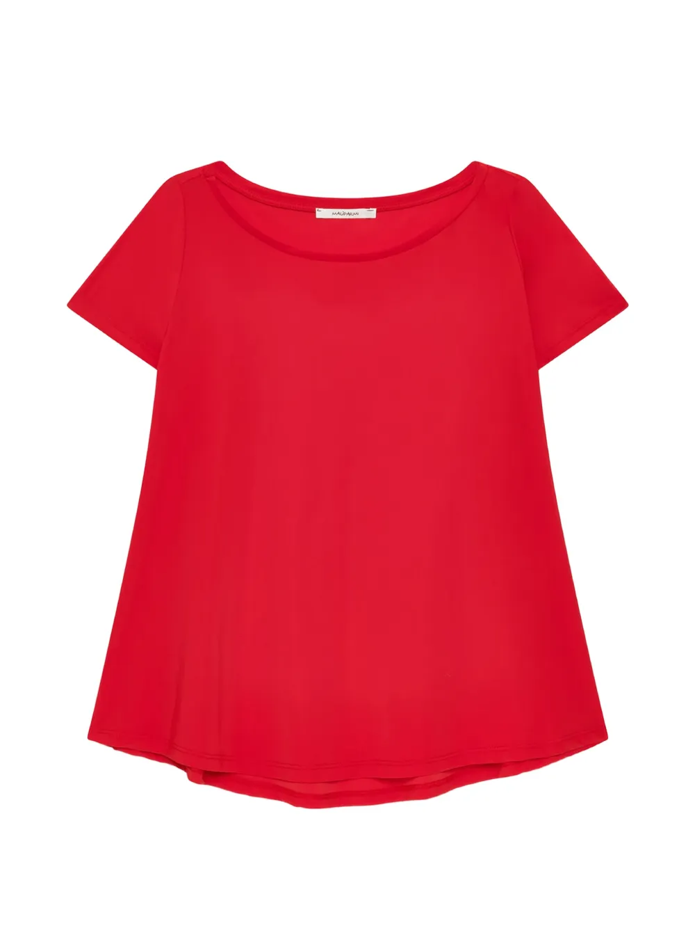 MALIPARMI boat-neck A-line T-shirt - Rosso