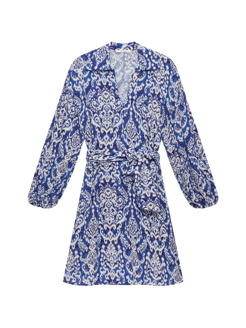 MALIPARMI Ikat-print belted dress - Blu