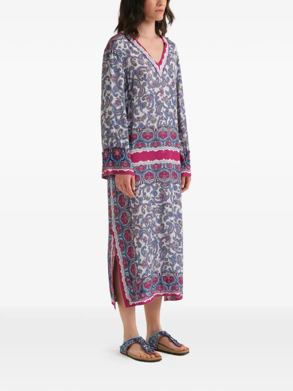 MALIPARMI Jurk met paisley-print Blauw