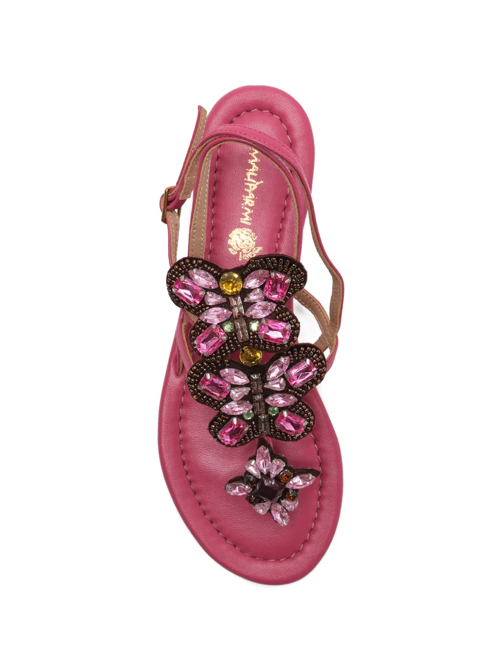 MALIPARMI Sandalen verfraaid met stras en vlinder Roze