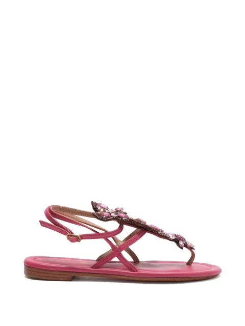 MALIPARMI sandalias con mariposas bordadas y detalles de strass