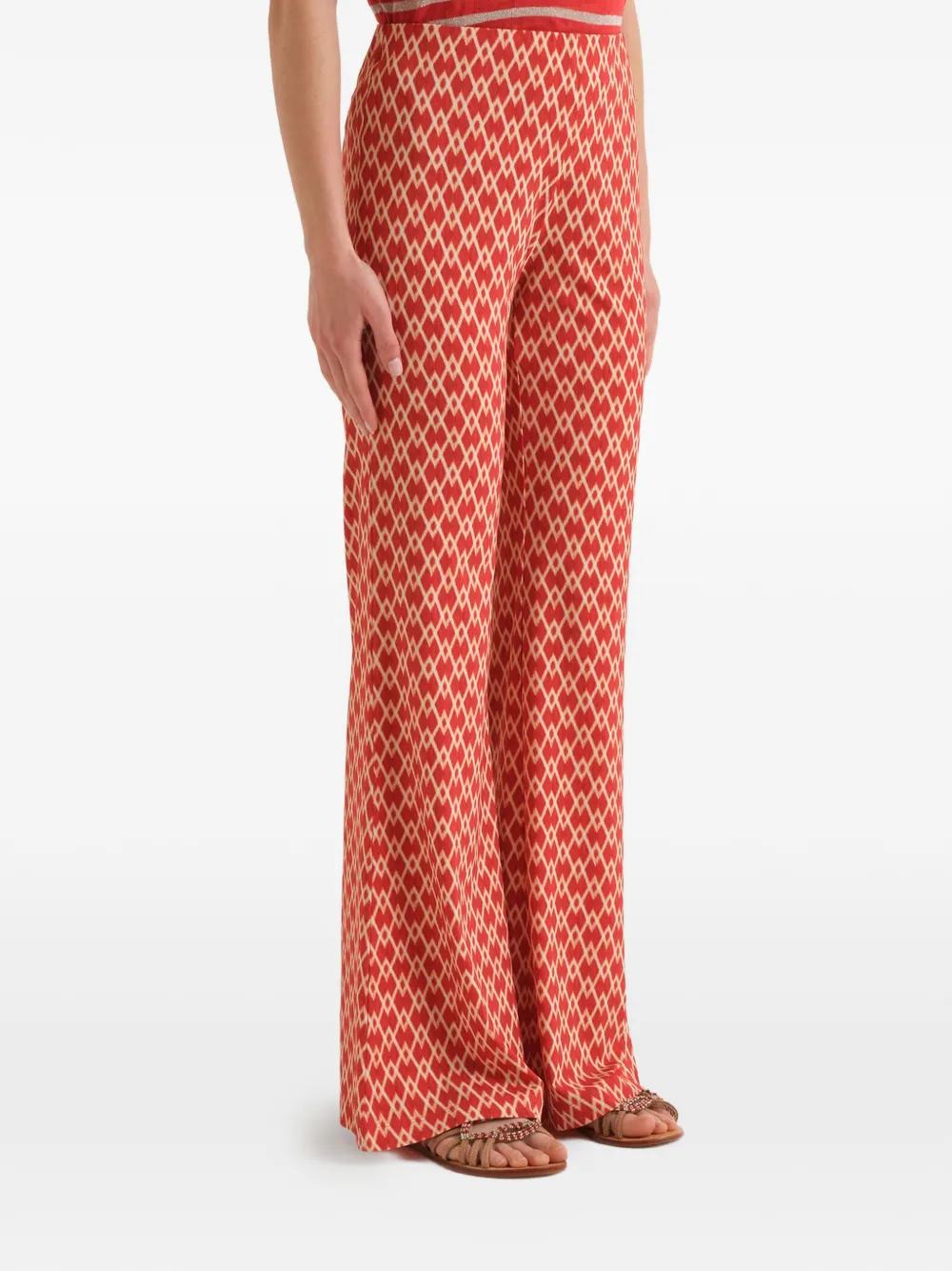 MALIPARMI Diamond Glow geometric-pattern trousers - Rot