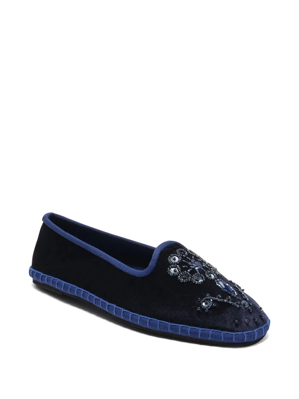 MALIPARMI Babouche Bijoux embroidered ballet flats Blauw