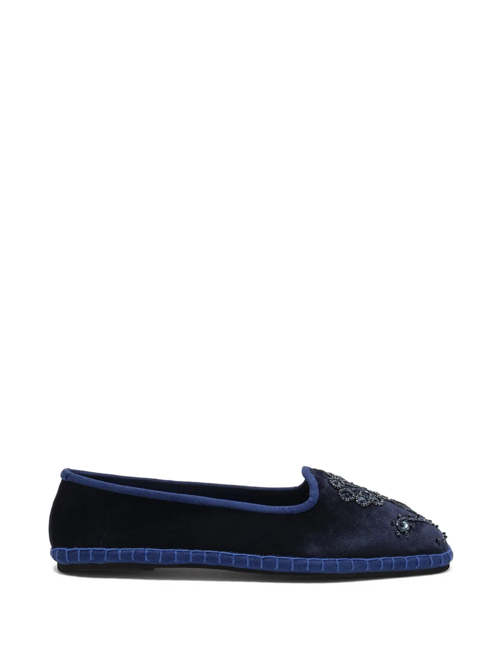 MALIPARMI Babouche Bijoux embroidered ballet flats - Blu