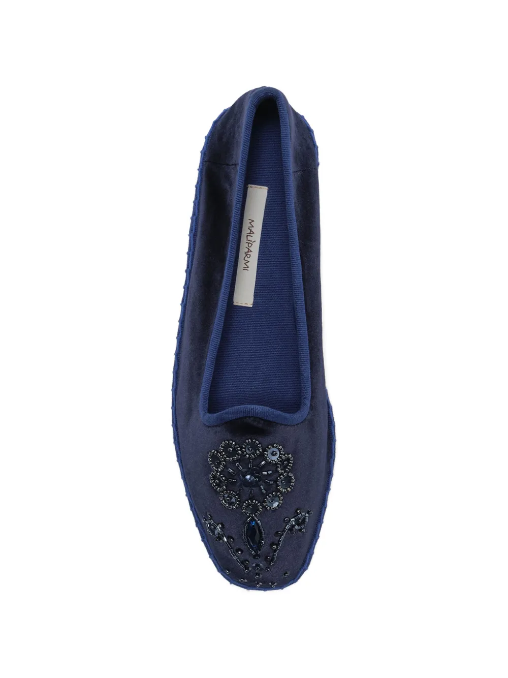 MALIPARMI Babouche Bijoux embroidered ballet flats Blauw