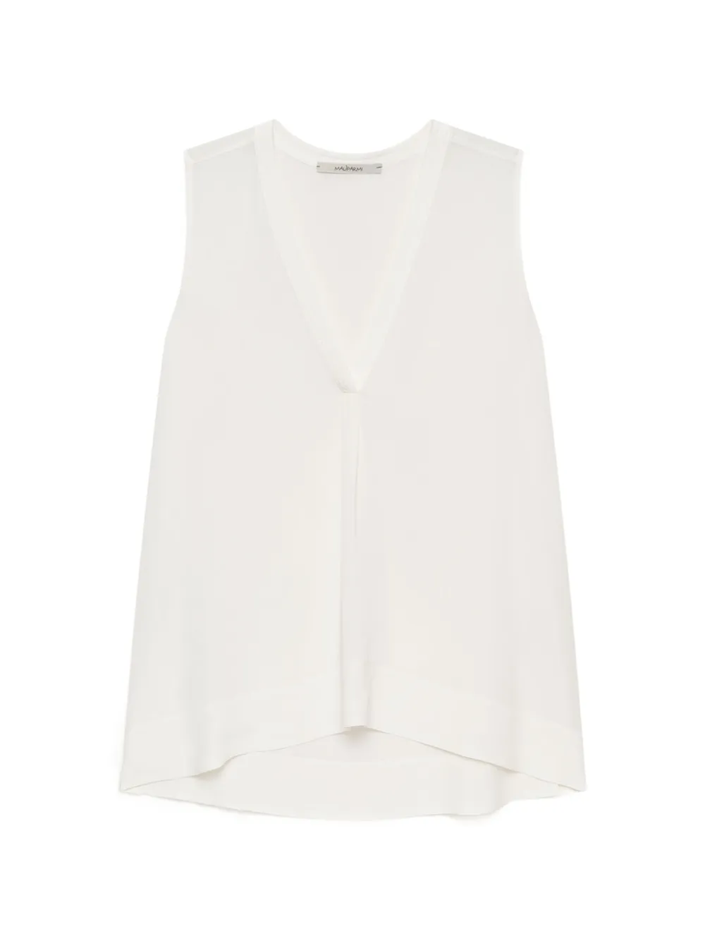MALIPARMI pleated V-neck top - Bianco
