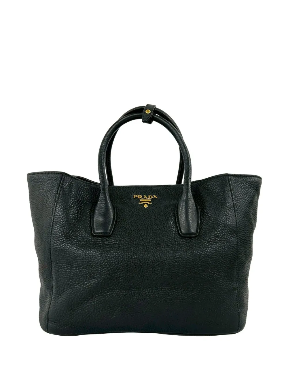 Prada Pre-Owned 2010-2026 Vitello Daino Open Convertible Tote satchel - Black