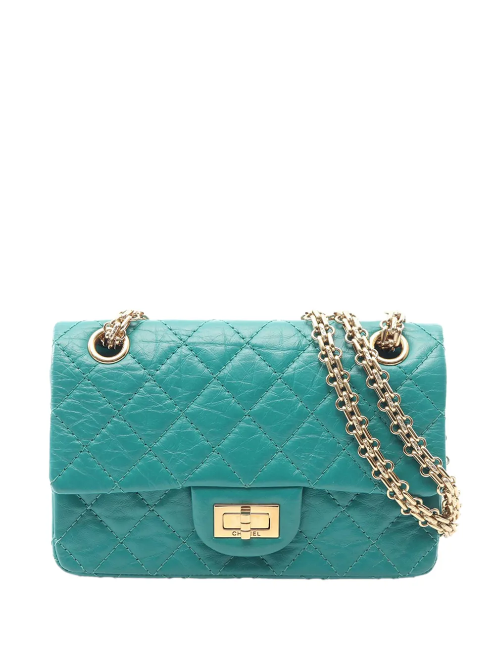 CHANEL Pre-Owned 2019 Mini Reissue 2.55 Quilted Aged Calfskin Single Flap shoulder bag - Verde