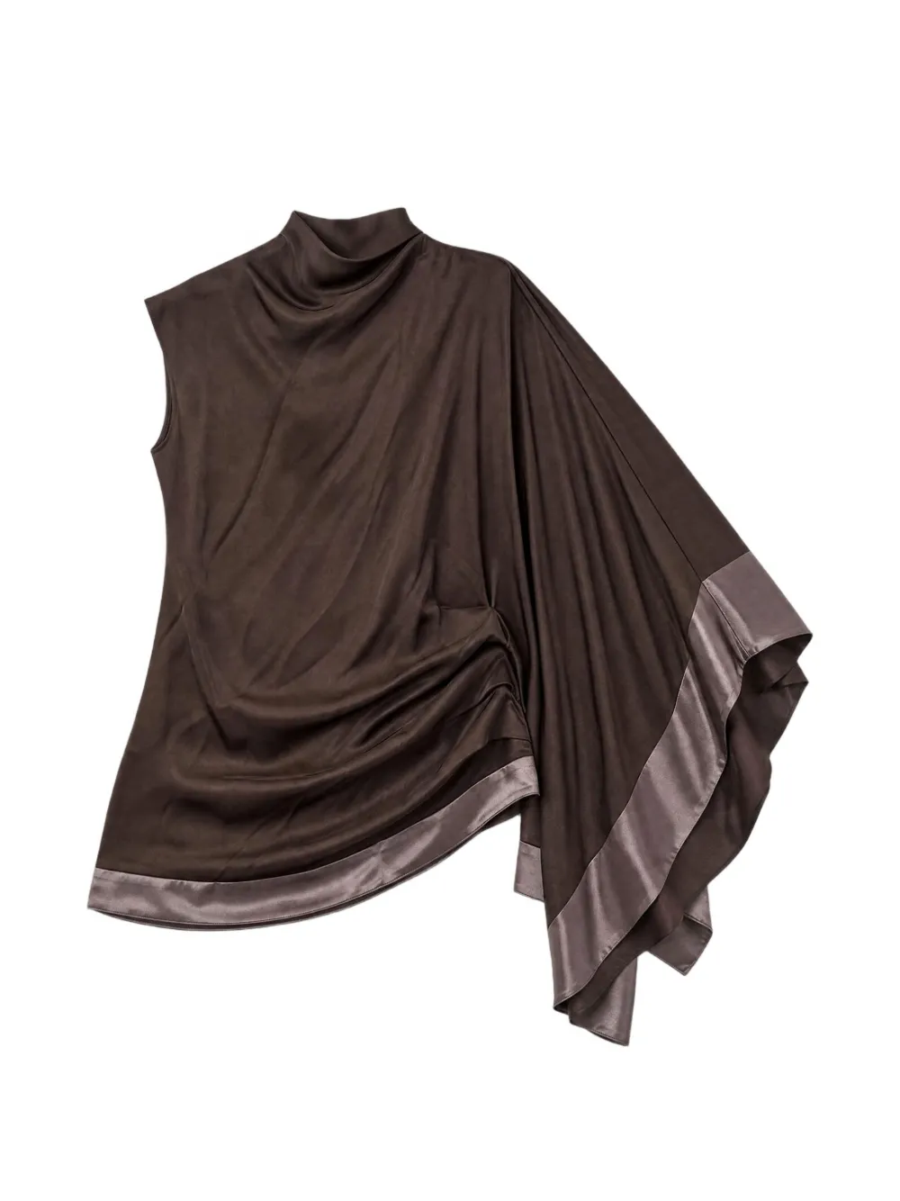 YANGKEHAN asymmetric draped top - Brown