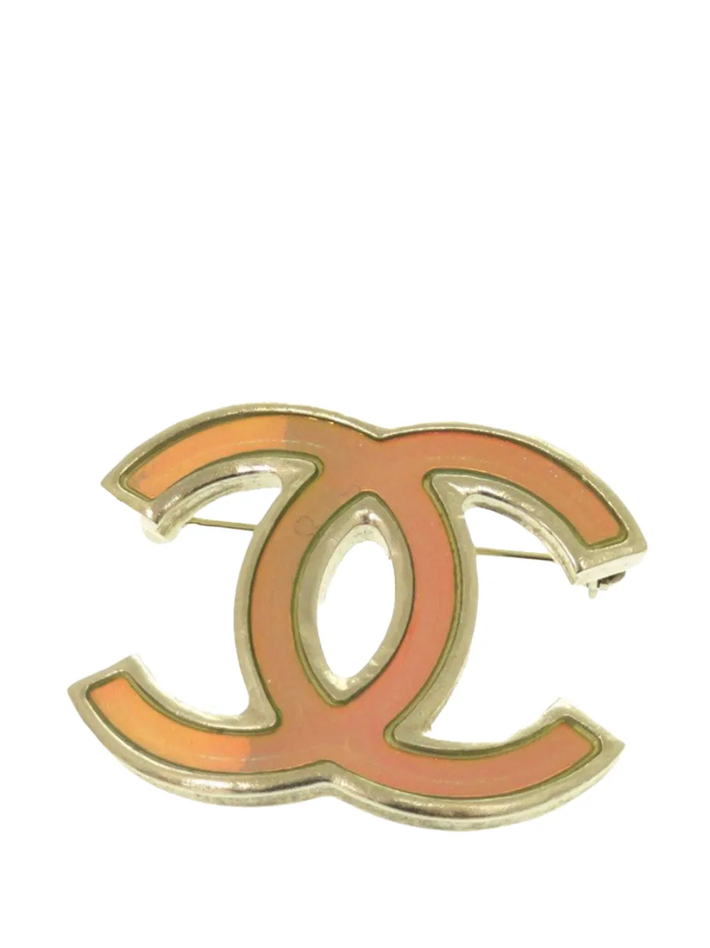 CHANEL Pre-Owned 2012 CC Gold Plated Enamel Pin Brooch costume brooch - Oro