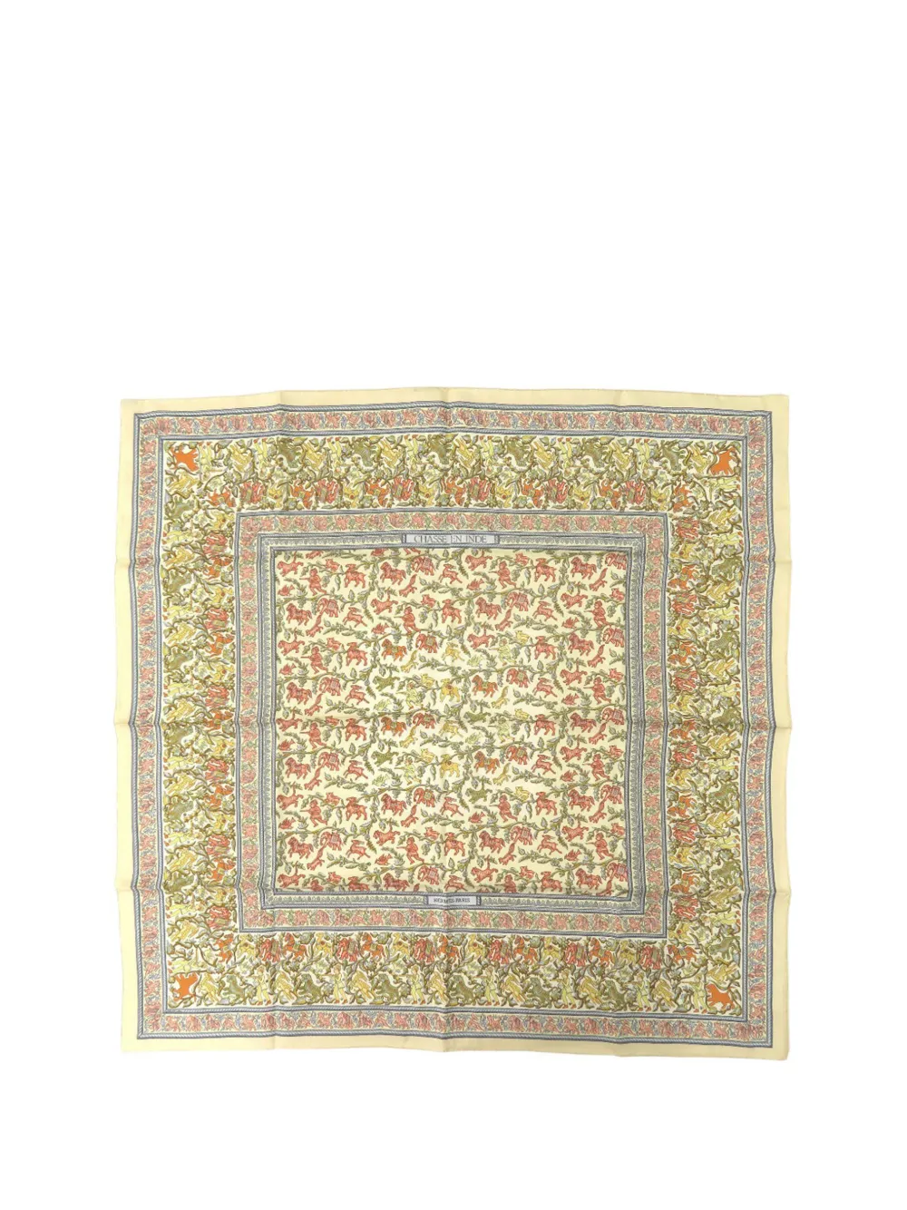 Hermès Pre-Owned 2010-2026 Chasse En Inde Silk Scarf 90 scarves - Giallo