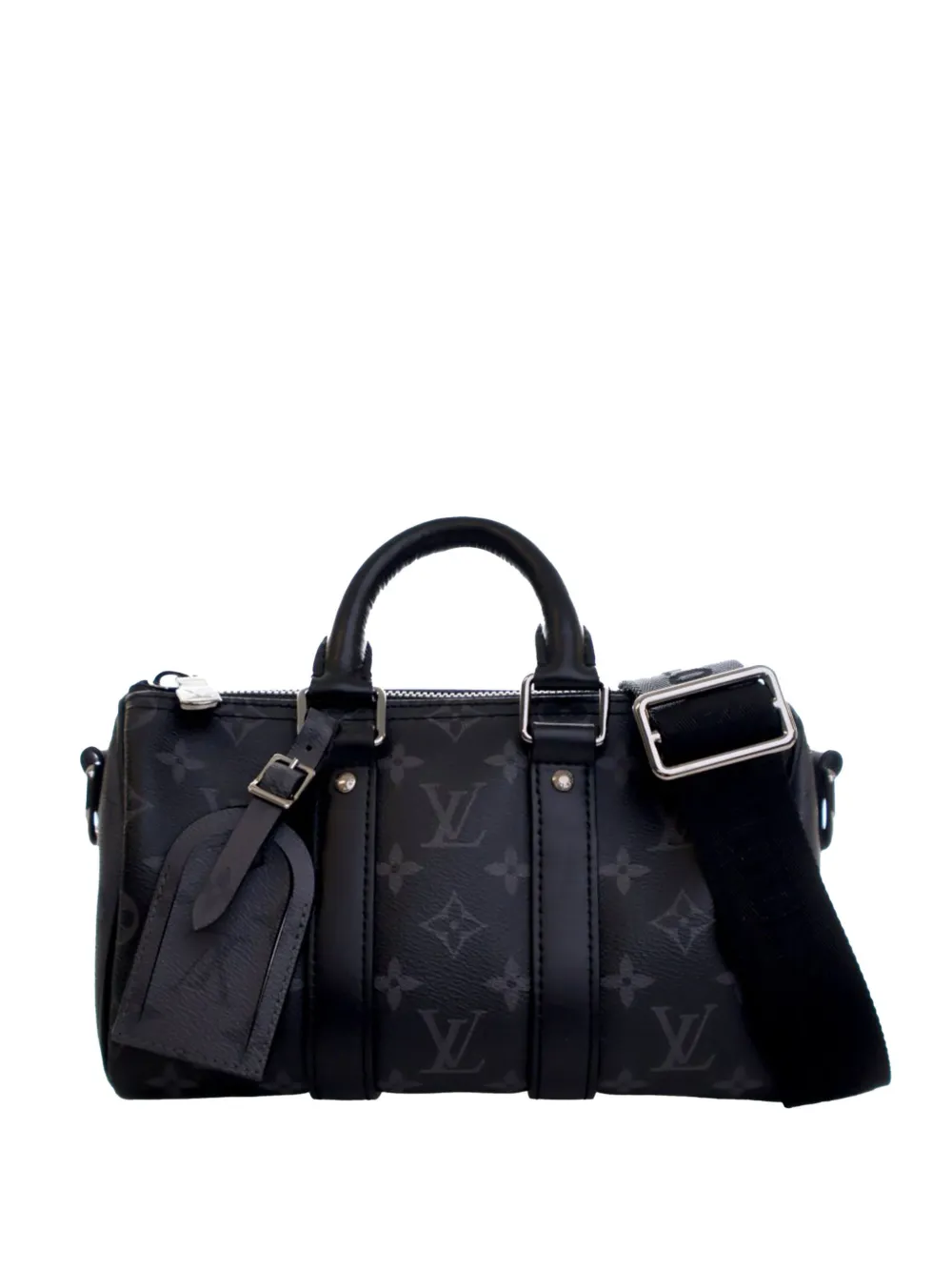 Louis Vuitton Pre-Owned 2021-2026 Monogram Eclipse Reverse Keepall Bandouliere 25 satchel - Nero