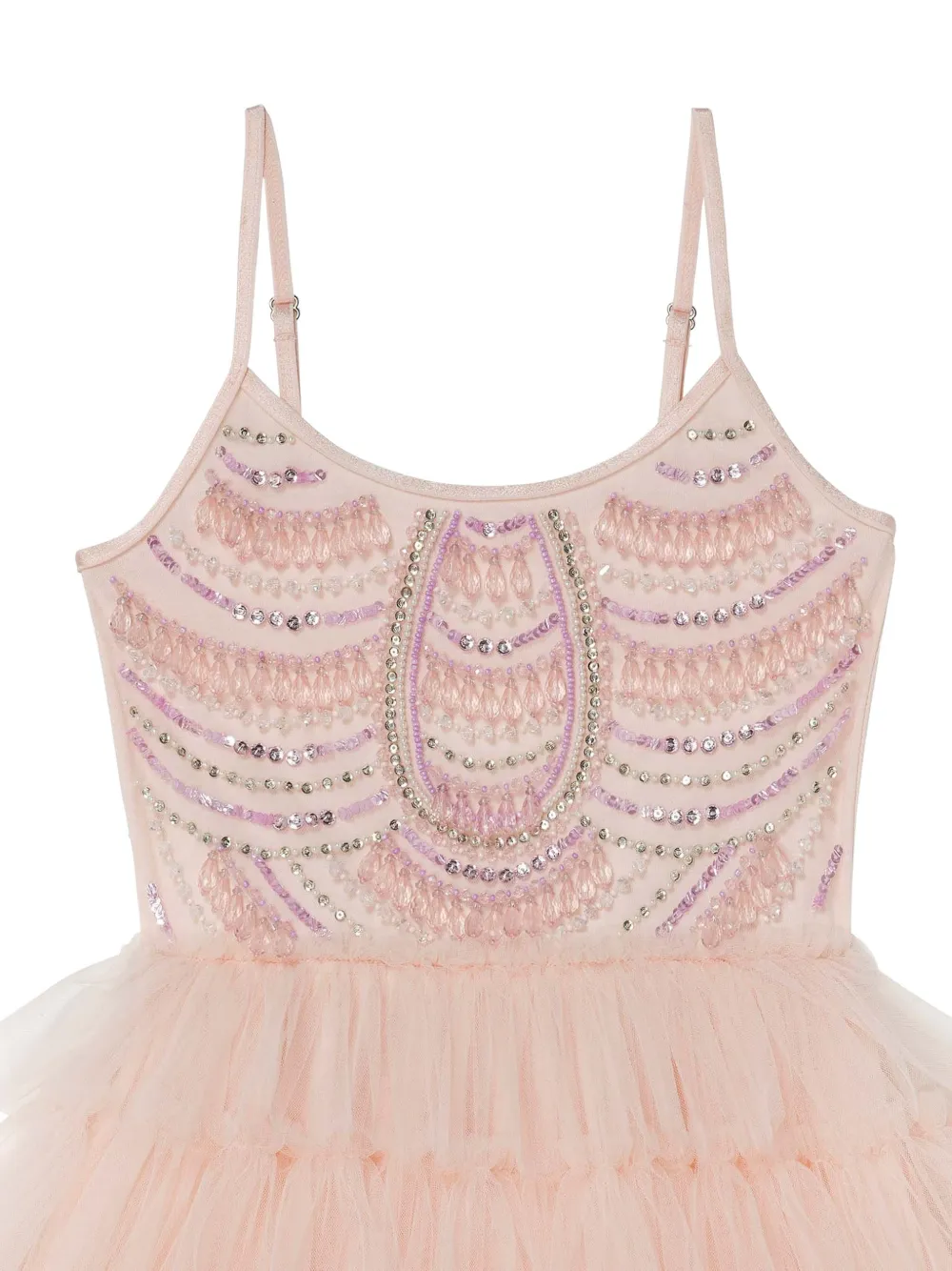 Tutu Du Monde Blushing Horizon jurk verfraaid met kralen en ruches Roze