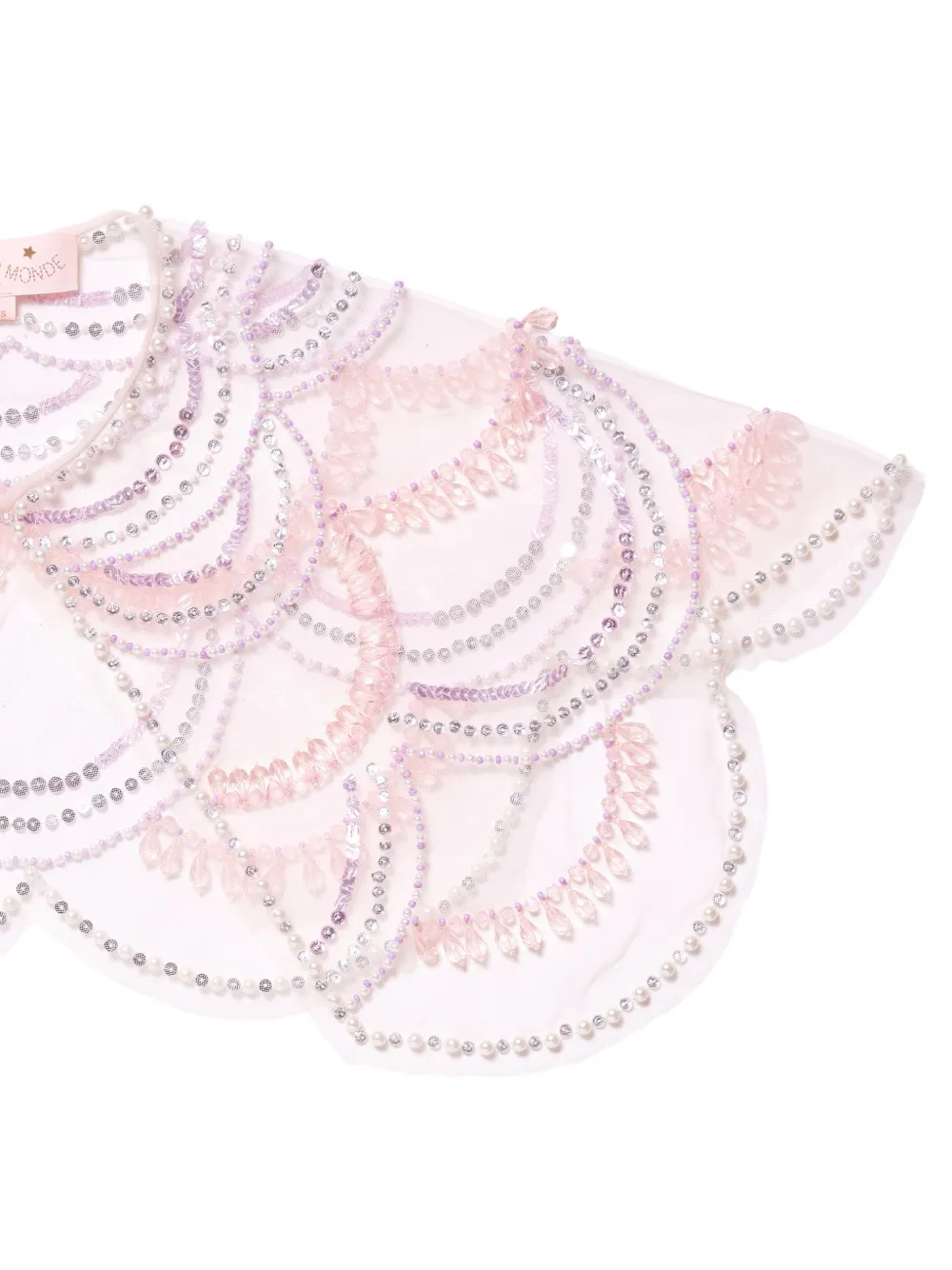 Tutu Du Monde Blushing Horizon cape verfraaid met pailletten en kralen Beige