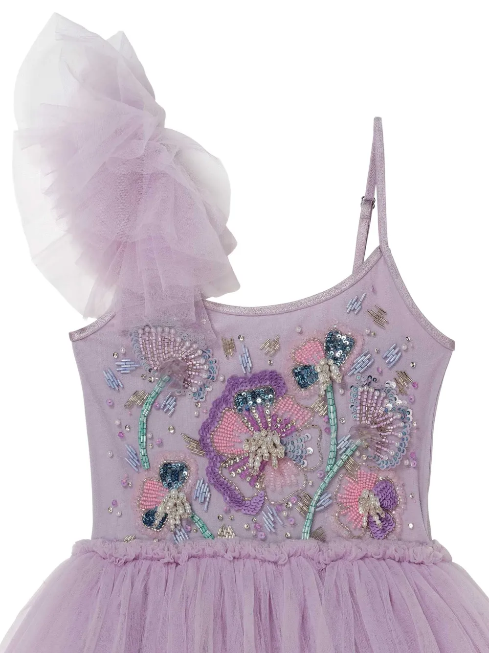 Tutu Du Monde Blooming Bouquet jurk verfraaid met kralen en ruches Paars