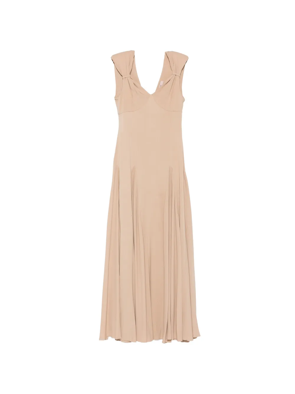 CARLA G. draped maxi dress - Toni neutri