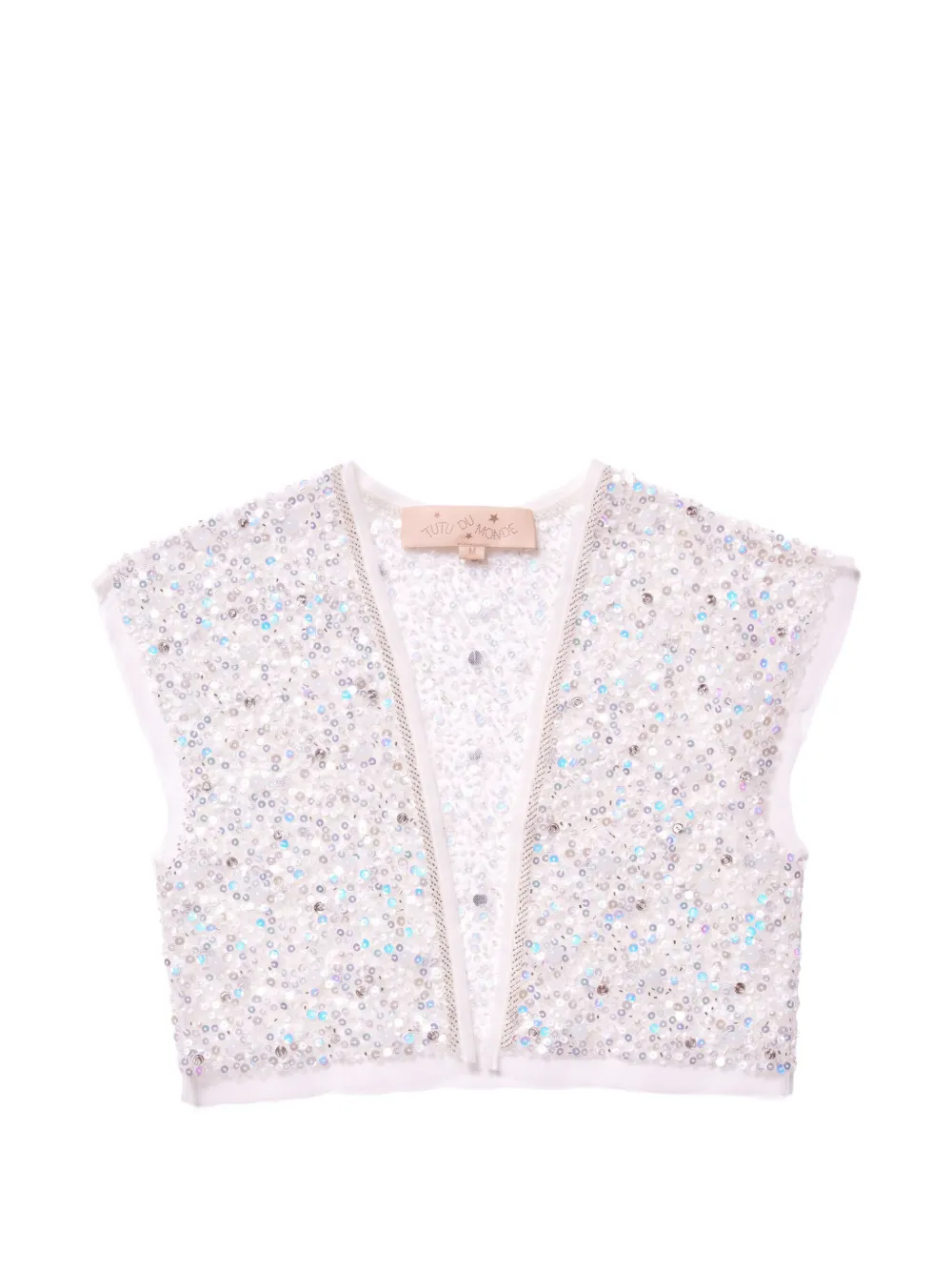 Tutu Du Monde sequin-embellished cropped waistcoat - White