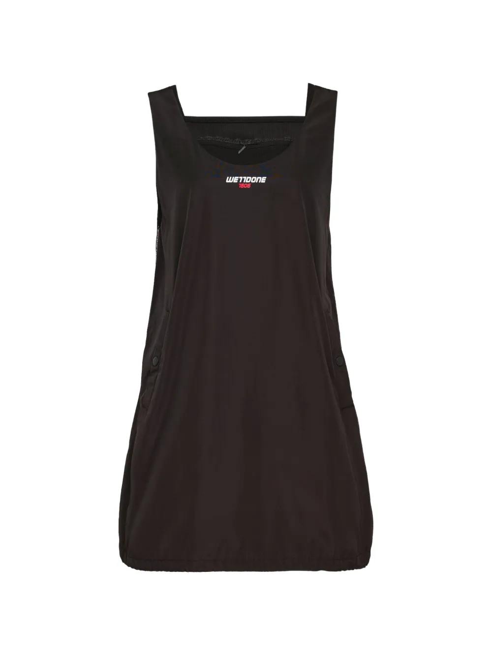 We11done layered logo-print dress - Nero