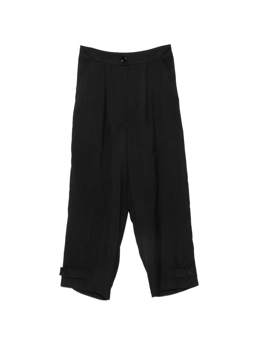 CARLA G. button-cuff panelled trousers - Nero