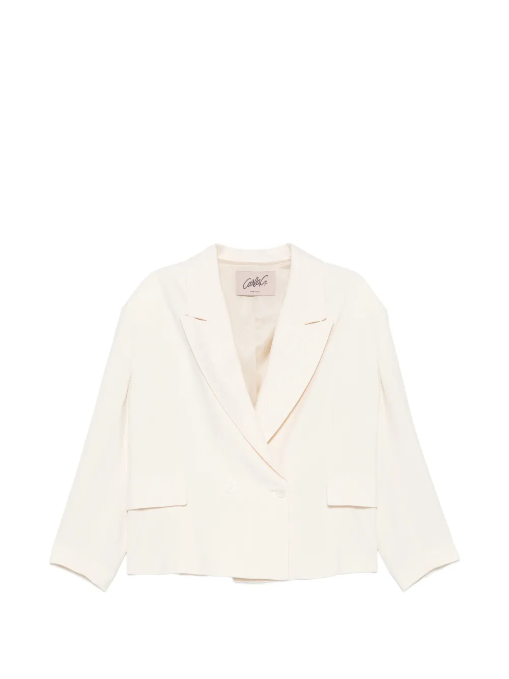 CARLA G. double-breasted peak-lapel jacket - Toni neutri