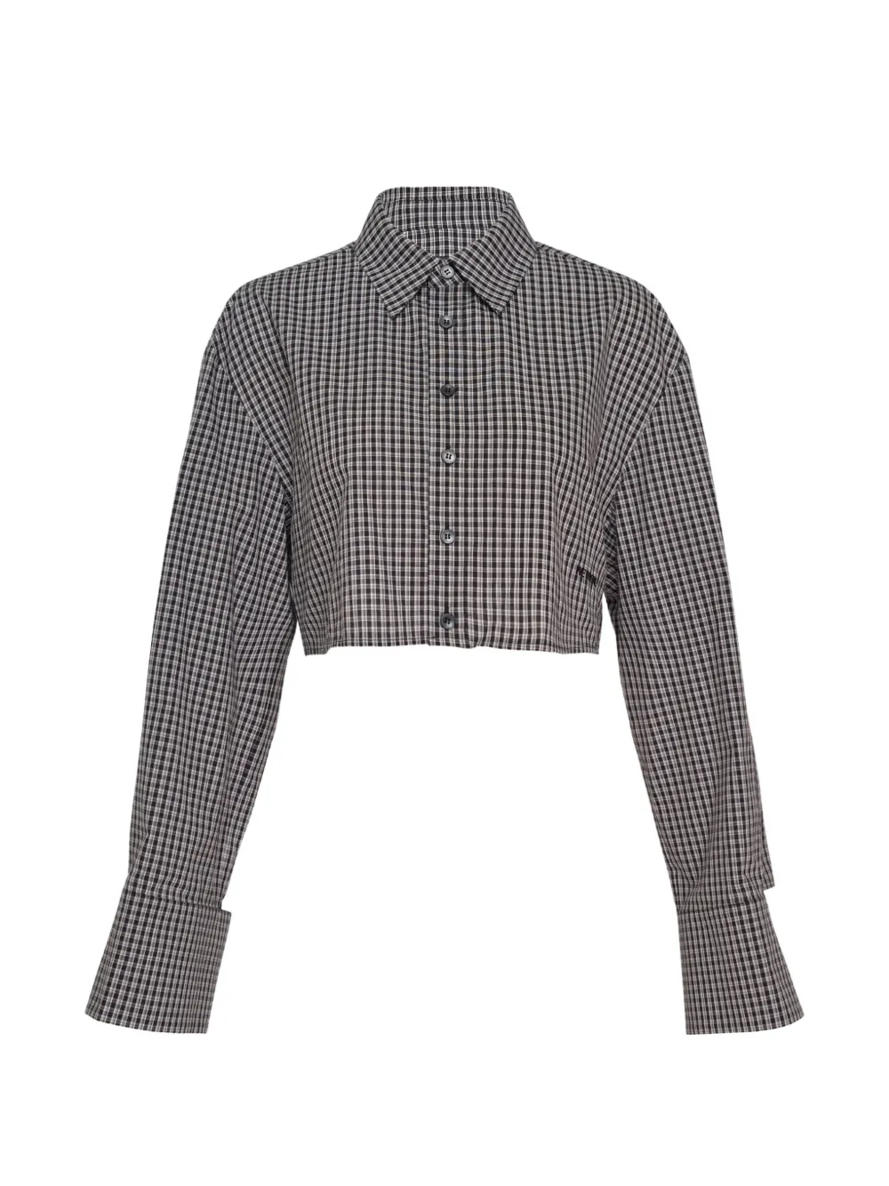 We11done check cropped shirt - Schwarz