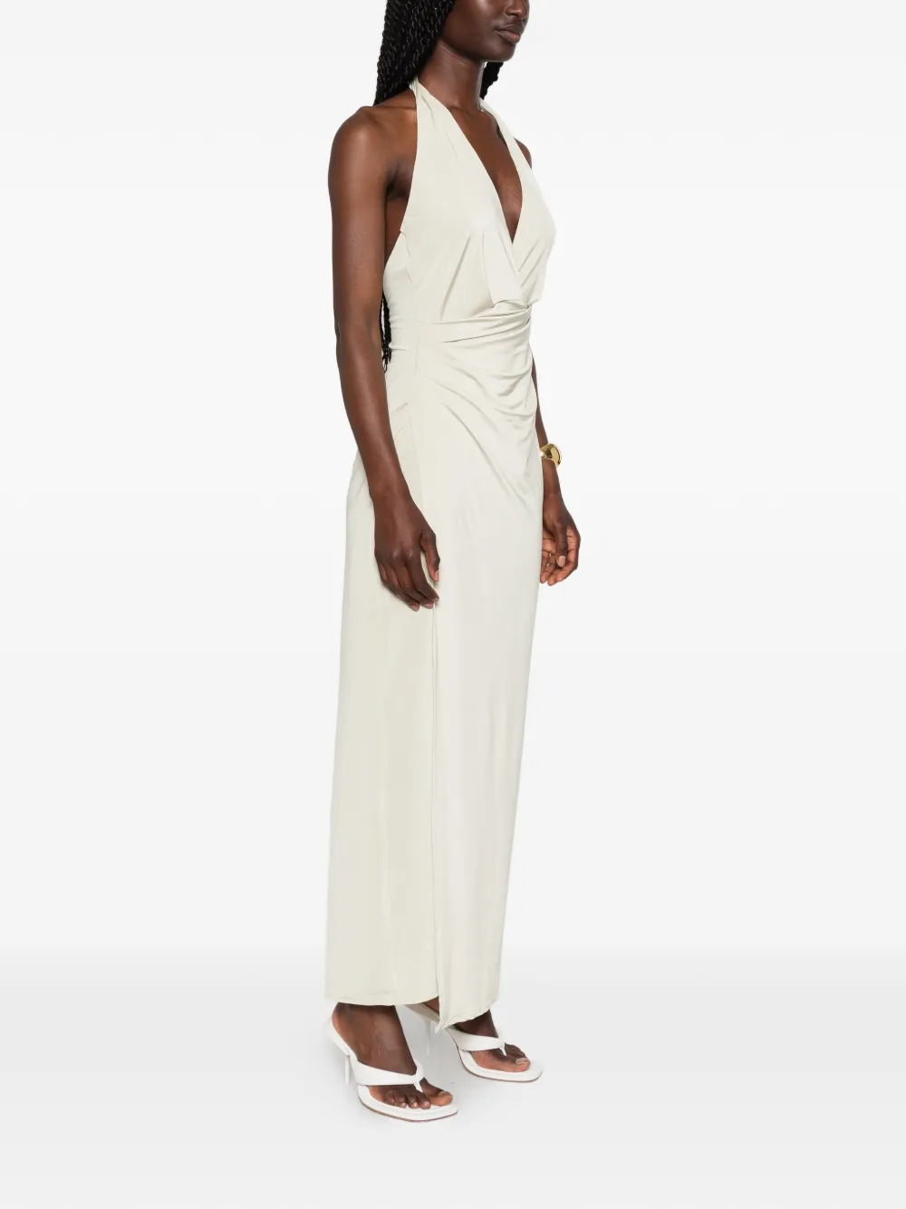  Rame Vestido Largo Fruncido - Neutro 