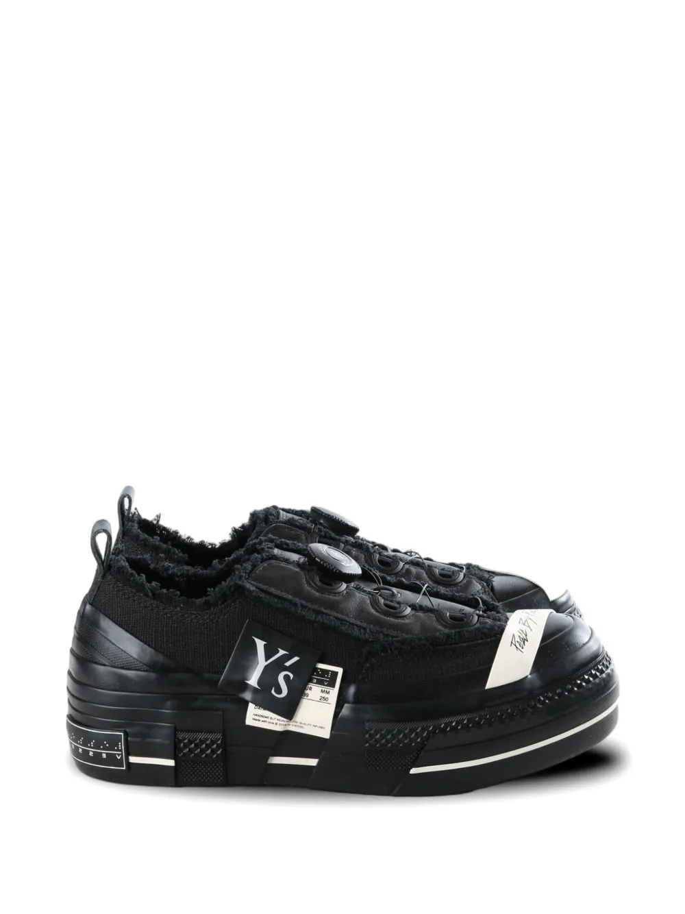 Y's frayed low-top sneakers - Nero