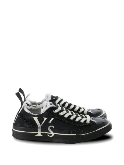 Y's logo-print frayed sneakers