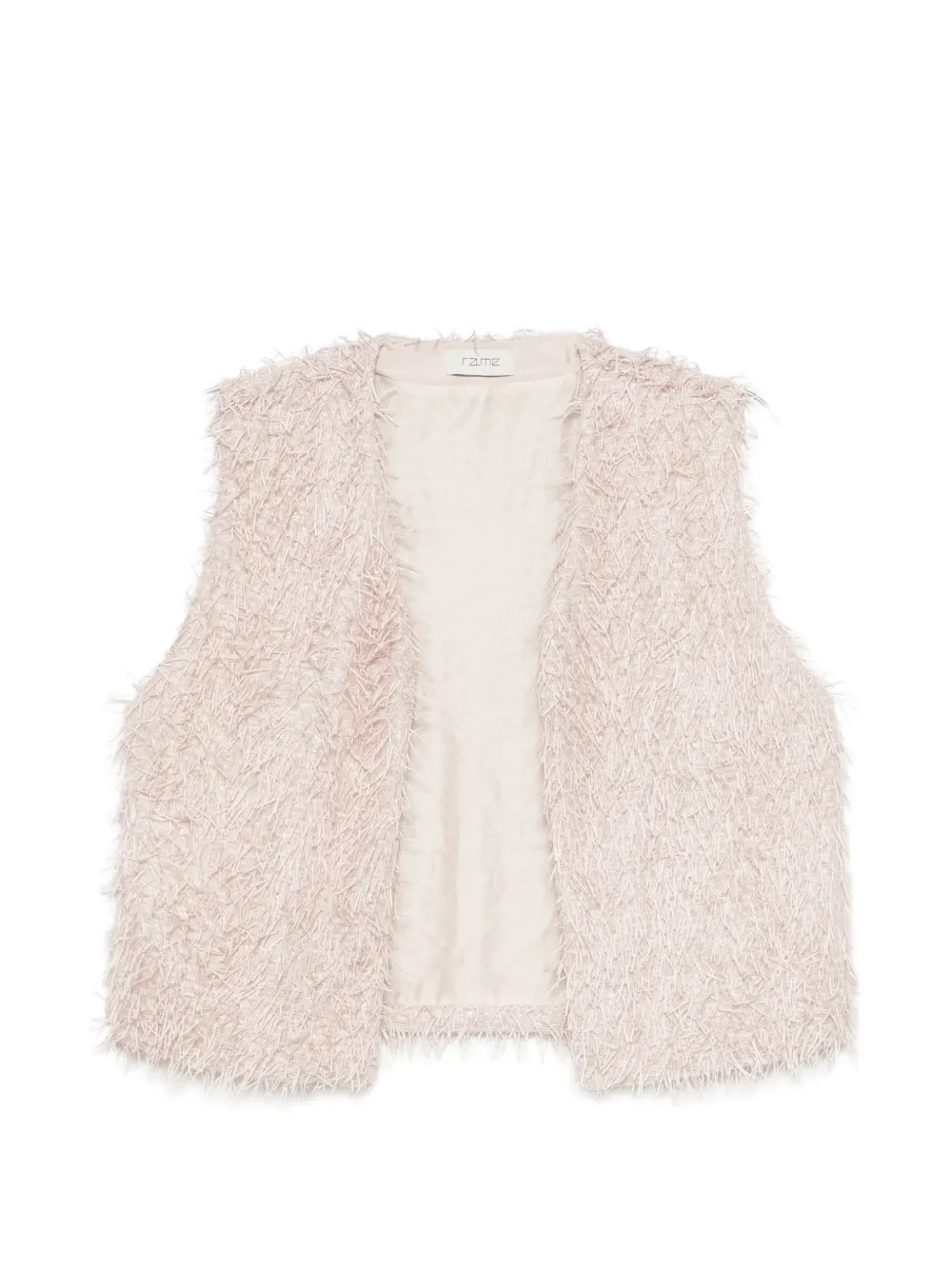 Rame Fringed Gilet In Pink