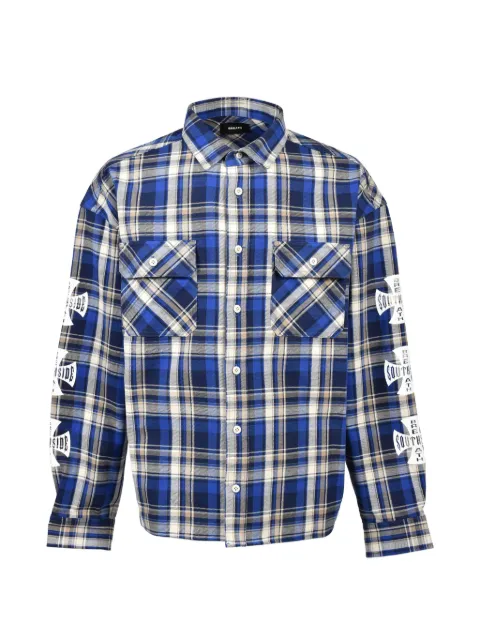 BREATH check-print logo-print shirt