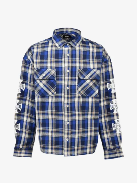 BREATH check-print logo-print shirt