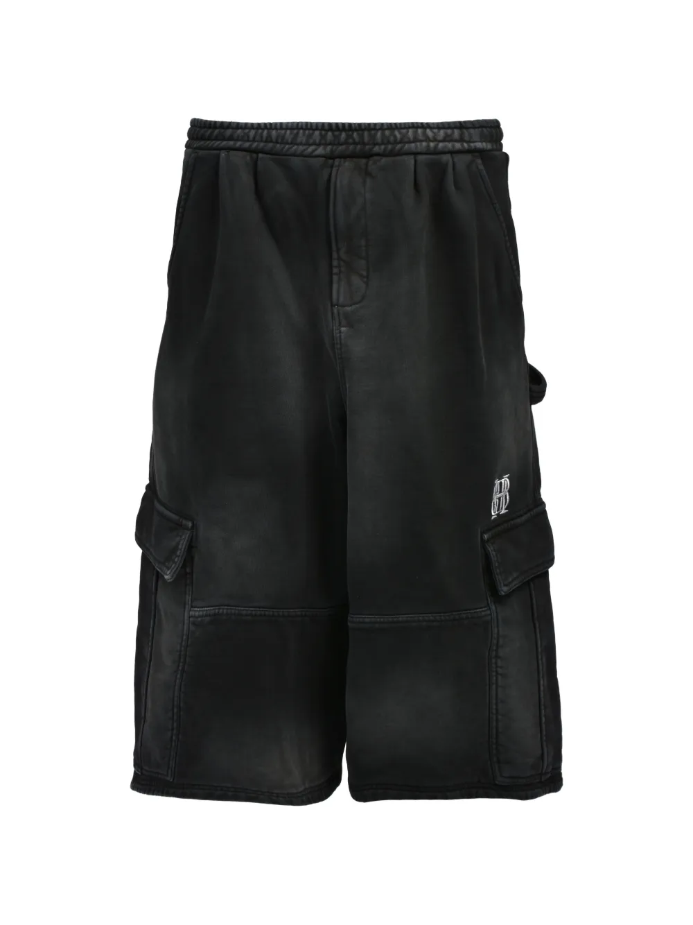 BREATH faded-effect cargo shorts - Black
