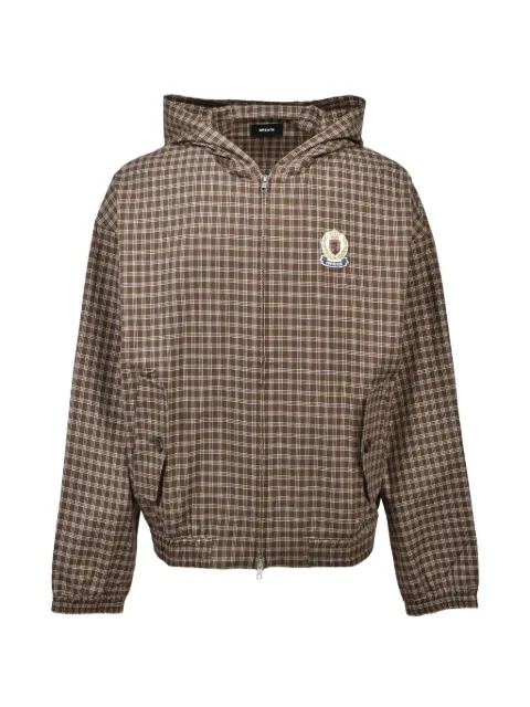 BREATH check-pattern hooded jacket