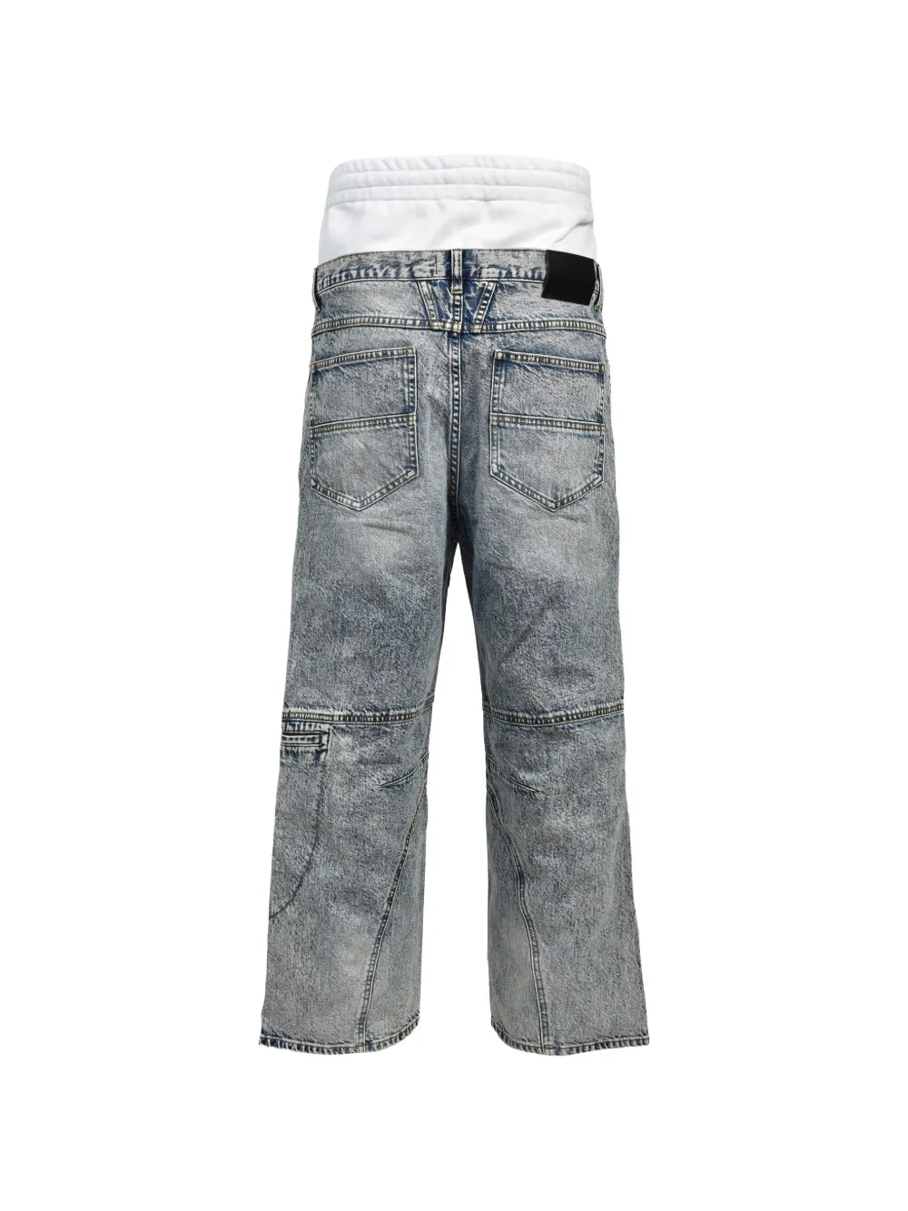 BREATH Jeans met acid wassing en vlakken Blauw