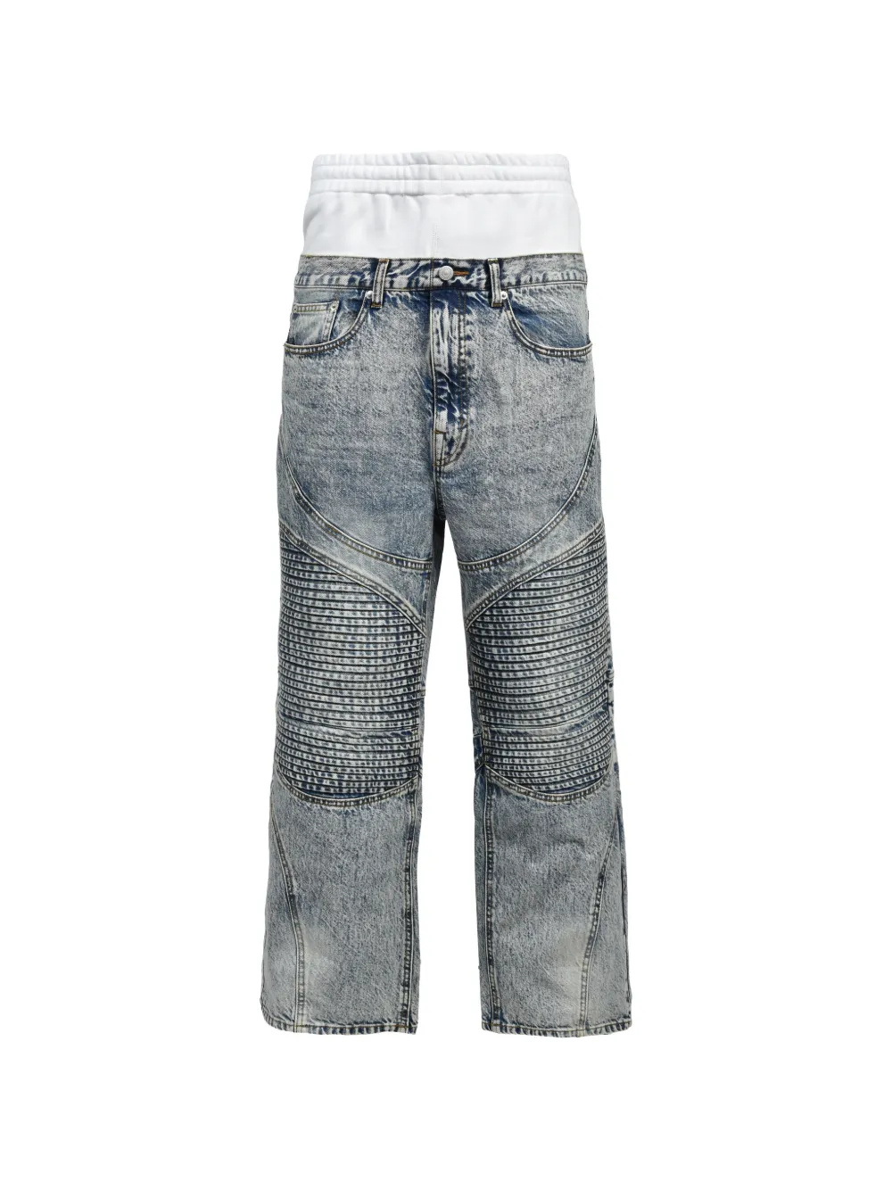 BREATH acid-wash panelled jeans - Blu