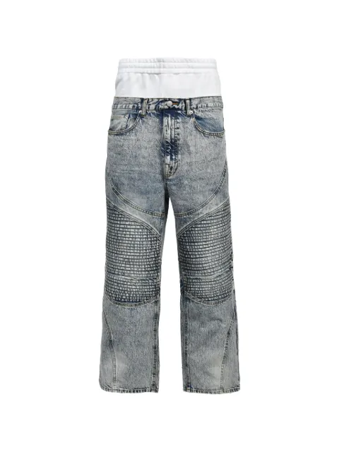 BREATH acid-wash panelled jeans