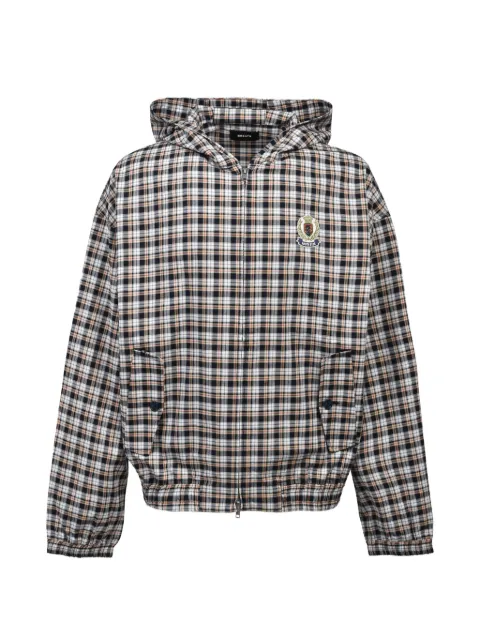 BREATH check-pattern hooded jacket