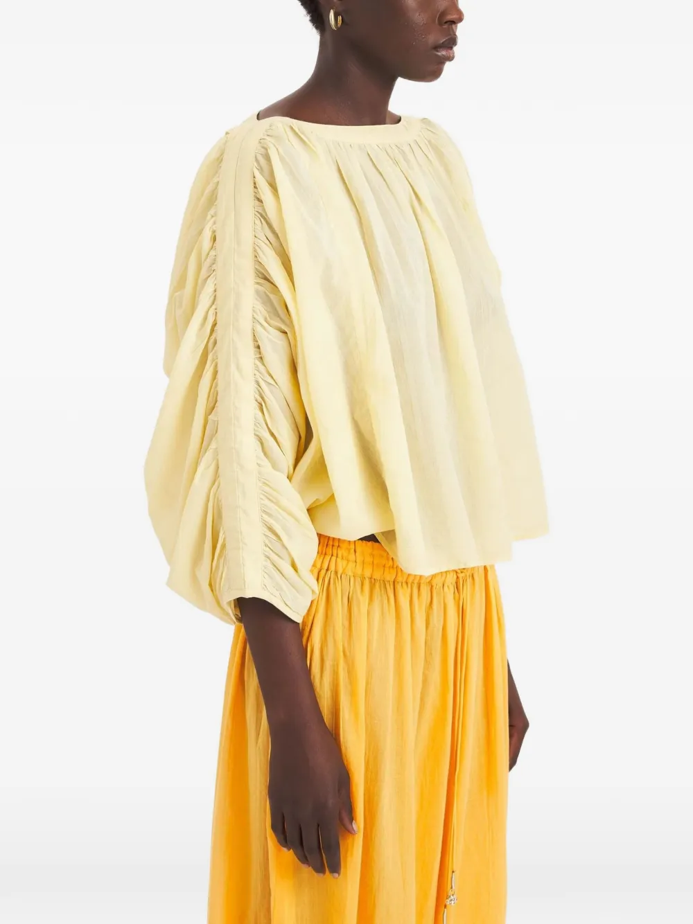 Antik Batik Fruti TOP met lange mouwen Geel
