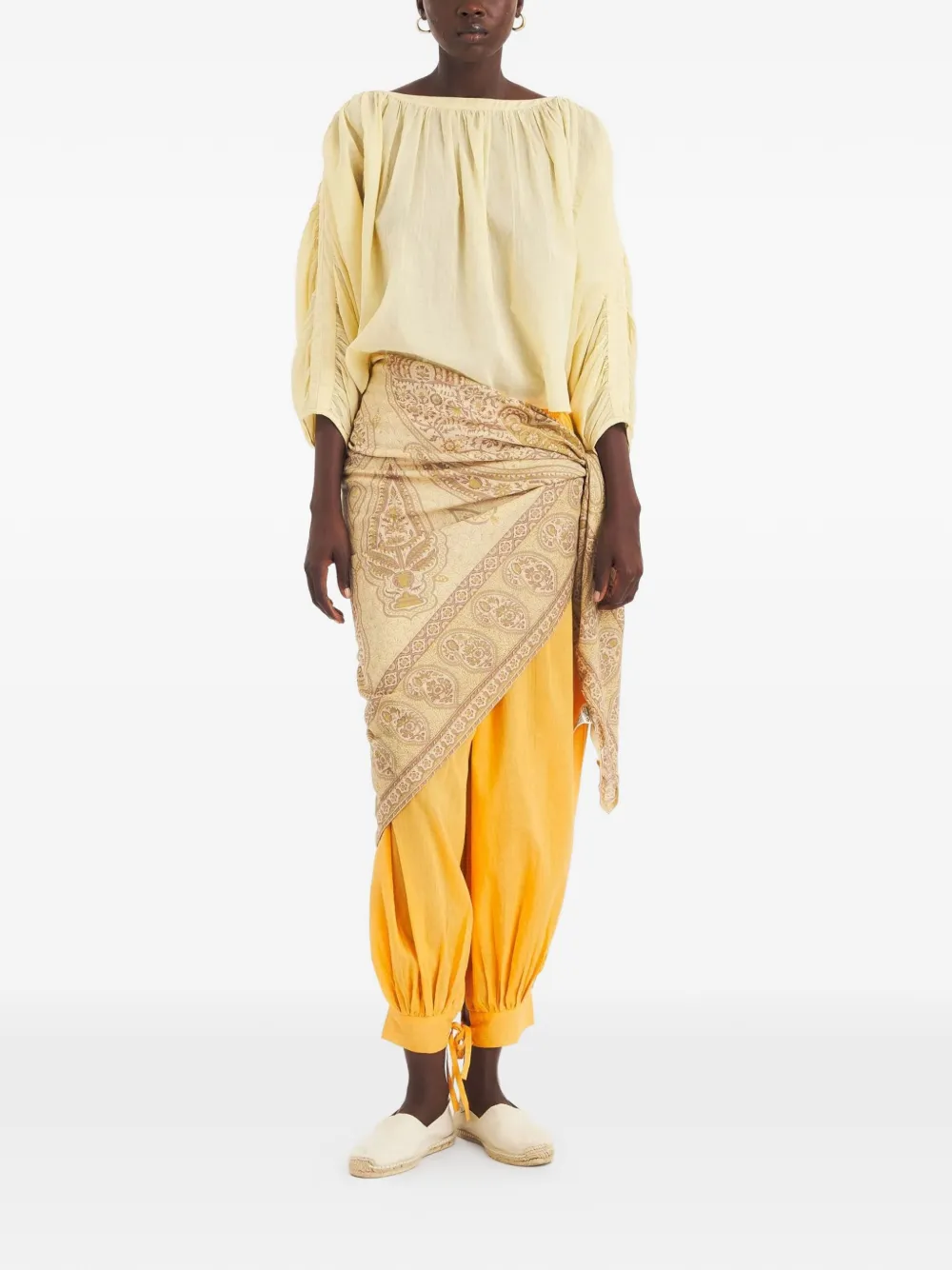Antik Batik Fruti TOP met lange mouwen Geel