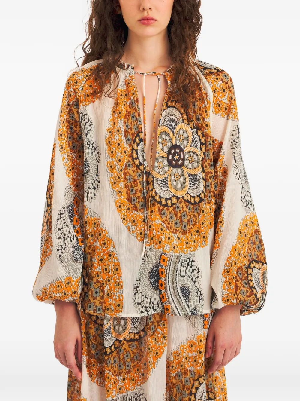 Antik Batik Lili paisley-print blouse - Marrone